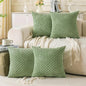 Set of 4 Sage Green Decorative Throw Pillow Covers 20x20 Inch Corduroy Pillow by Cozoomy