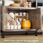 EnHomee Bakers Rack with Power Outlet, 6 Tier Microwave Stand, Coffee Bar Organizer with 8 L-Shaped Hooks, Kitchen Shelves with Storage, 14.1 x 30.1 x 63.1 Inches, Black Oak