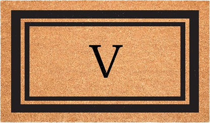 Calloway Mills 152962436V Black Border 24" x 36" Monogram Doormat by Callowaymills