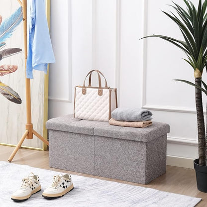 Storage Ottoman Bench Foldable Seat Footrest End of Bed Ottoman - Image 2