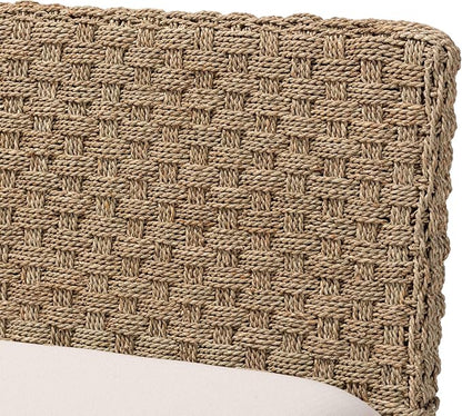 bali & pari Denver Modern Bohemian Natural Seagrass and Acacia Wood 5-Piece - Image 8