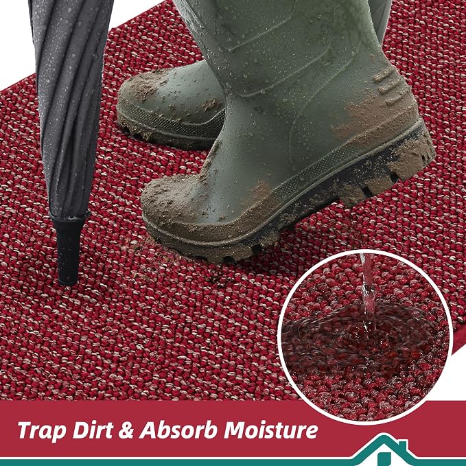 BEQHAUSE Dirt Trapper Door Mat 20" x 48", Non-Slip Washable Doormats, Low - Image 3