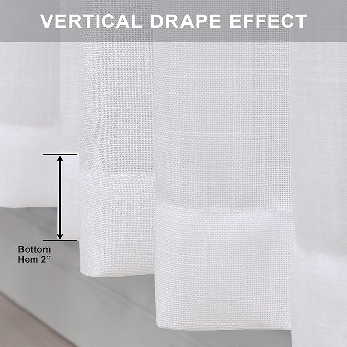 White Textured Curtains 72 Inch Length - Image 6