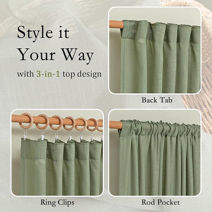 MYSKY HOME Patio Curtains for Sliding Door 90 inch Length 2 Panels Set - Image 4