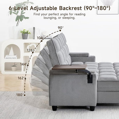 70.9" Chaise Lounge Chair Indoor, Oversized Boucle Upholstered Sofa Bed - Image 5