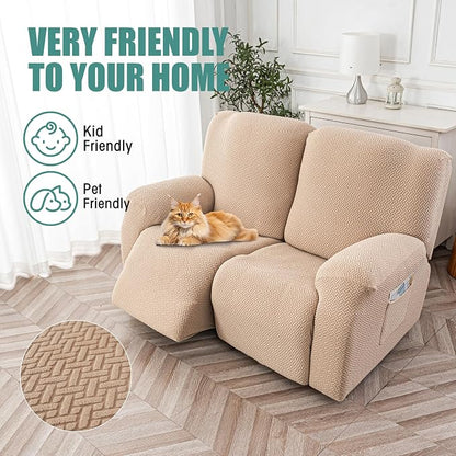 Genina Recliner Loveseat Cover Stretch Couch Covers Sofa slipcover - Image 3