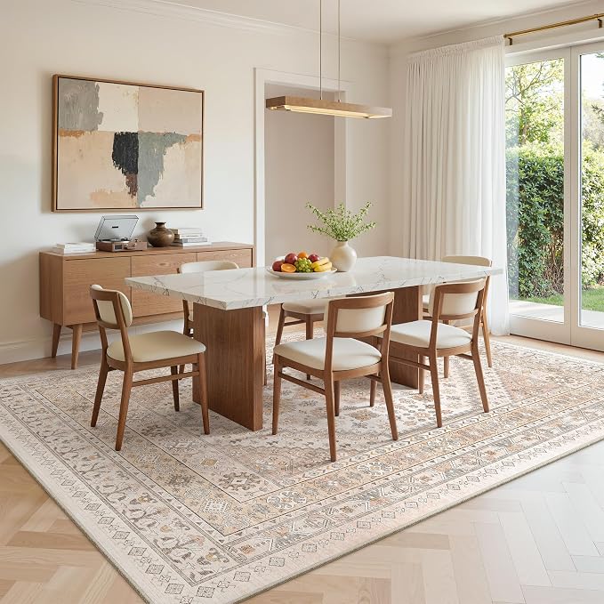 5x7 Area Rugs for Living Room, Large Washable Rug, Dining Room, Low Pile - Image 8