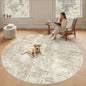 Soalmost Round Rugs 8ft Living Room Circle Area Rug 8x8 Beige/Gray Vintage | by Soalmost
