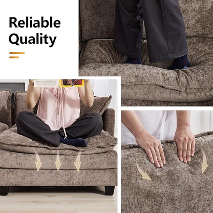 76'' Cloud Deep Seat Loveseat Sofa, Upholstered Chenille Modular 2-Seats - Image 5