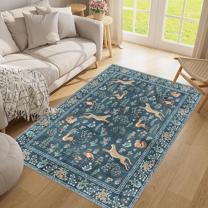 DUKINO 3x5 Rug, Washable Animal Area Rug - Image 9