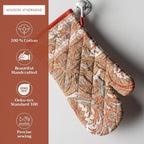 Maison d' Hermine Oven Gloves 100% Cotton Oven Mitt 7" x 13" with Loop Heat Resistant, BBQ, Cooking Gloves, Baking, Grilling, Kitchen, Handling Hot Pans (Pack of 1, Kashmir Paisley)