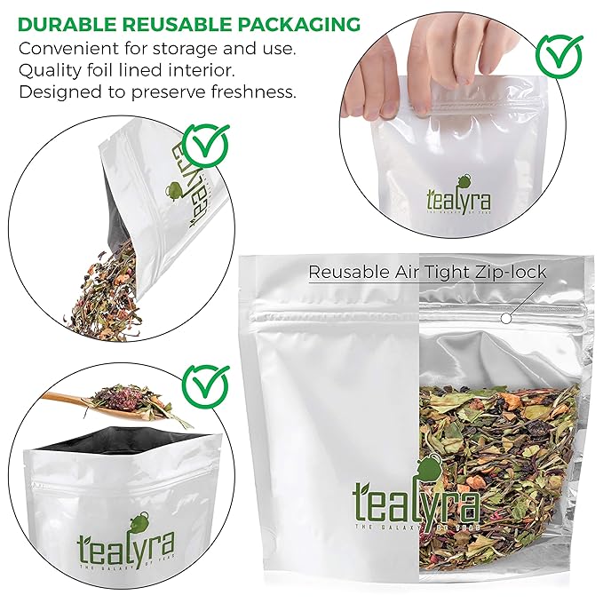 Tealyra - White Garden Bouquet - Fruity White Loose Leaf Tea Blend - Hibiscus - Strawberry - Raspberry - Antioxidants and Vitamines Rich - All Natural Ingredients - 110g (4-ounce)