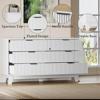 BORNOON 53" Long Dresser for Bedroom, 6-Drawer Dresser - Image 6