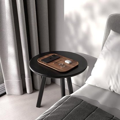 Round End Table Side Table 100% Solid Wood Occasional Table Minimal - Image 8