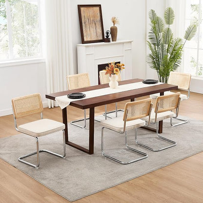 Zesthouse Natural Rattan Dining Chairs Set of 4, Mid Century Modern Dining - Image 5