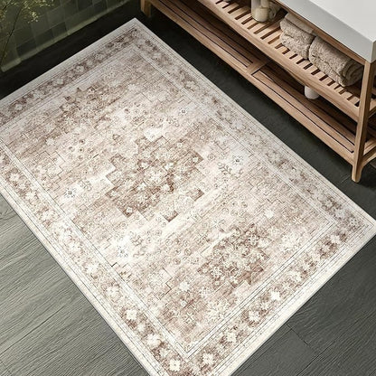 Washable Neutral Farmhouse Large Entryway Rug, 3x6 Area Rugs - Image 3