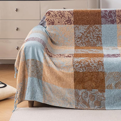 Boho Chenille Throw Blanket, Bohemian Jacquard Tassels Cover - Image 6