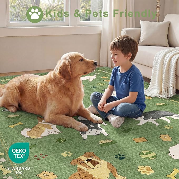 DUKINO 8x10 Area Rug, Washable Dog Rugs - Image 4
