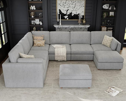 Oversized Modular Sectional Sofa, Solid Wood Frame, Removable Washable Cover - Image 3