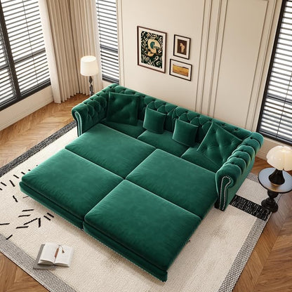 89" Velvet Pull Out Couch Bed - Image 7
