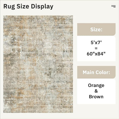 Soalmost Abstract Rug 5x7 Washable Area Rugs - Image 5