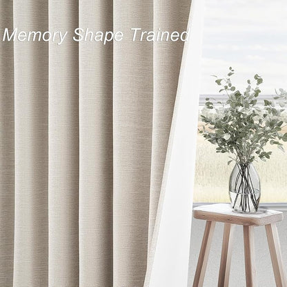 Topfinel Blackout Curtains 102 Inch Long 2 Panels, Linen Textured Room - Image 3