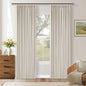 Pleated Cream Ivory 86 Inch Blackout Linen Curtains by Twodrapes