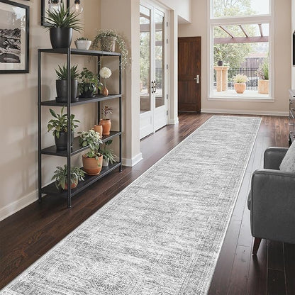 3x18 Runner Rug Non Slip, Washable Hallway Runner Rug, Living Room, Dining Room by Restydon