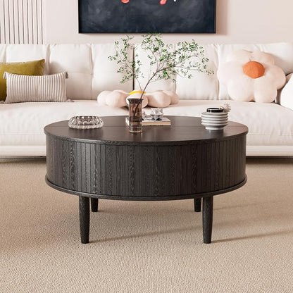 Round Fluted Lift Top Coffee Table - Image 7