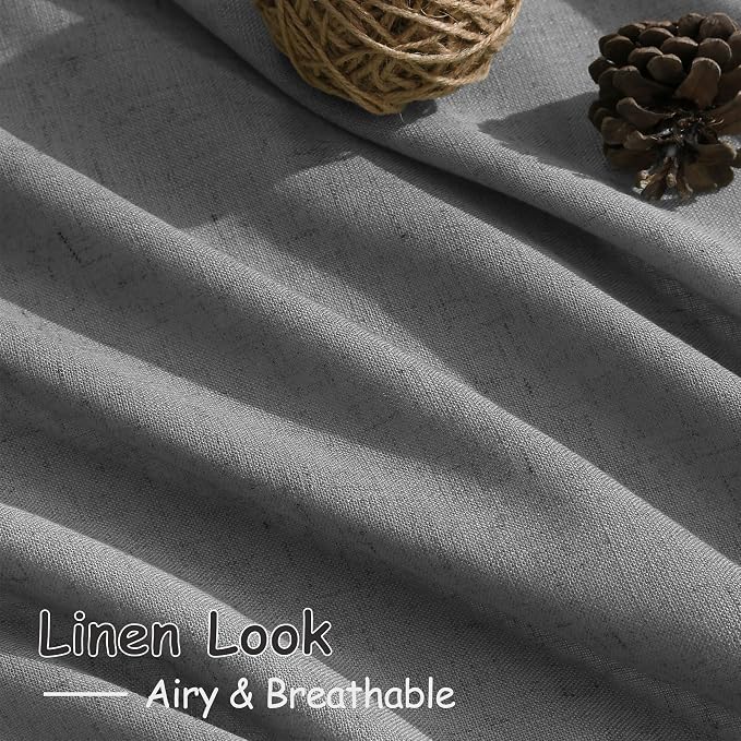 Dark Grey Linen Curtains 84 Inches Long - Image 5