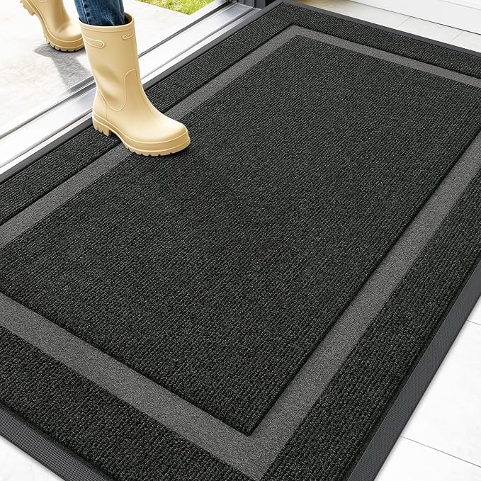 OLANLY Front Door Mat Outside 47x30, All-Season Heavy-Duty Rubber Doormat | by OLANLY