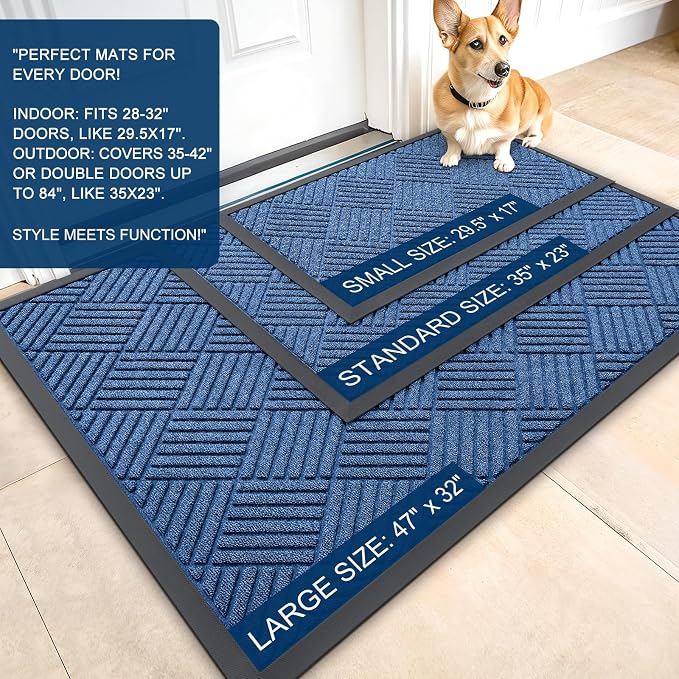OLANLY Front Door Mat Outside Entrance 47x32, Waterproof Heavy-Duty Doormat | - Image 2