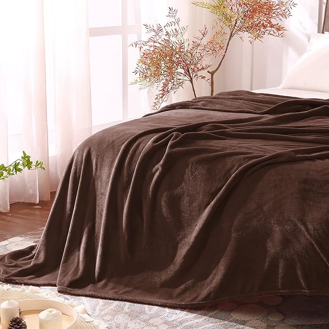 BEDELITE Fleece Blanket Soft Plush Twin Size Blanket Brown 60"x80" | Ultra Soft - Image 5