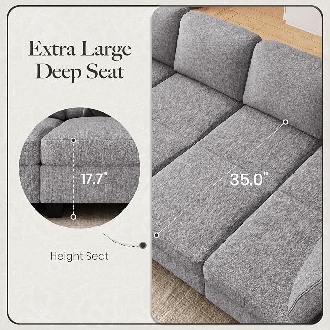 Belffin 111" Cloud Sectional Sleeper Sofa - Image 6
