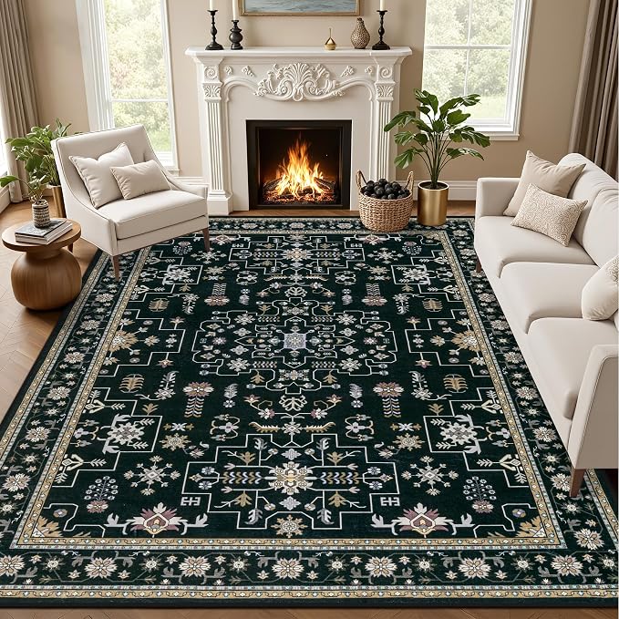 10x12 Area Rugs Living Room: Washable Boho Rug by EXPEDIX