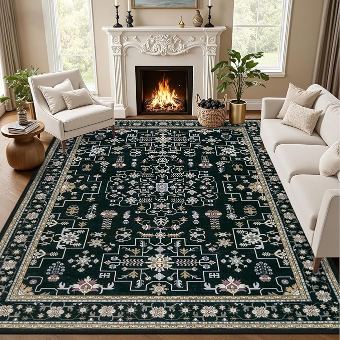 8x10 Area Rugs Living Room: Washable Vintage Rug by EXPEDIX