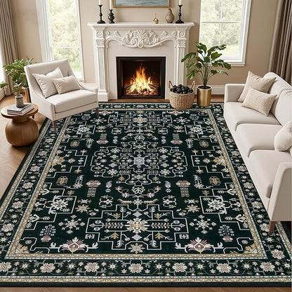 8x10 Area Rugs Living Room: Washable Vintage Rug by EXPEDIX