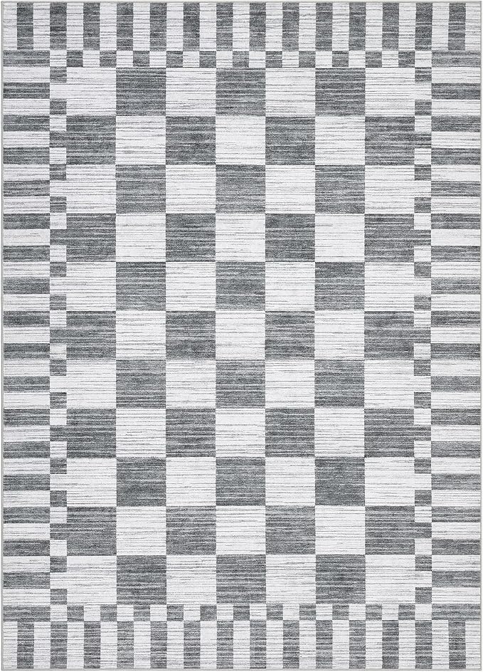GarveeHome 9x12 Area Rugs for Living Room Washable Checkered Rug Bedroom | - Image 5