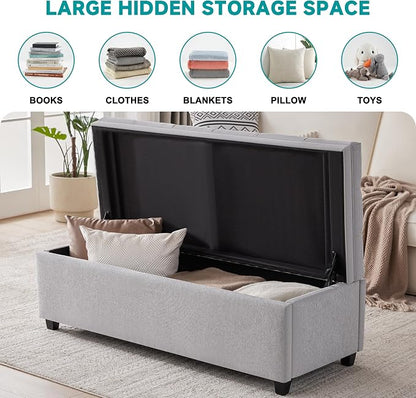 Mangodan 50" Storage Ottoman Bench, Tufted Ottoman - Image 3