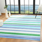 Area Rug 4x6 Blue Rug Washable Rugs Non Slip Low Pile Small Carpet by OmpaaHomeDecor