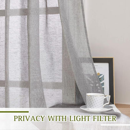NICETOWN Charcoal Grey Linen Curtains - Image 5