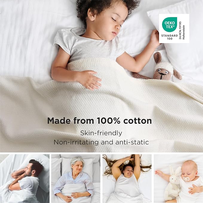 Bedsure GentleSoft 100% Cotton Blanket Queen Size - Image 2