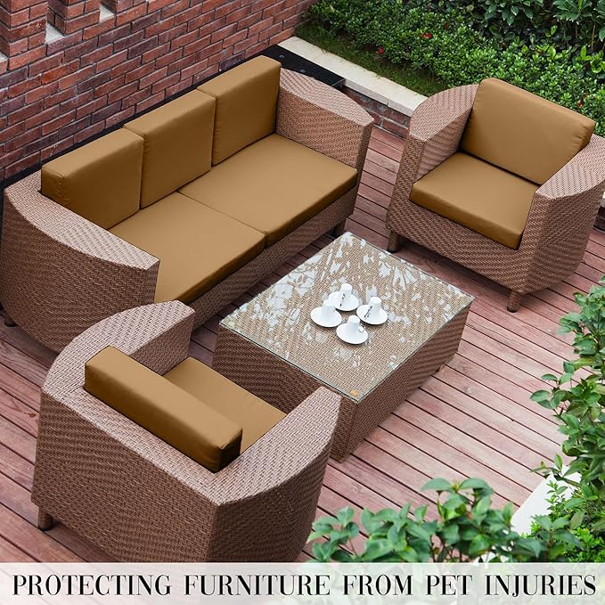 8PCS Patio Cushion Covers.Patio Furniture Couch SeatSlipcovers | Washable - Image 5
