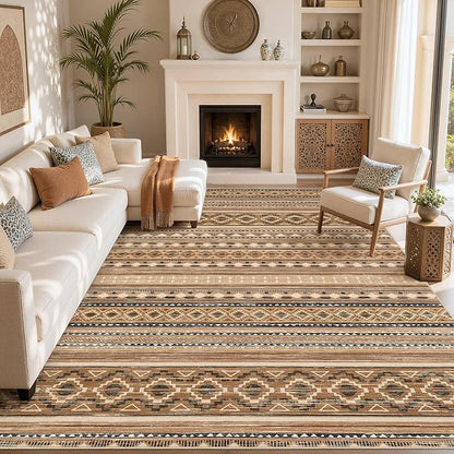cotiled 6x9 Washable Area Rugs Living Room: Soft Lightweight Boho Rug | Stain - Image 8