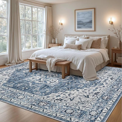9x12 Area Rugs Living Room: Washable Vintage Rug - Image 4