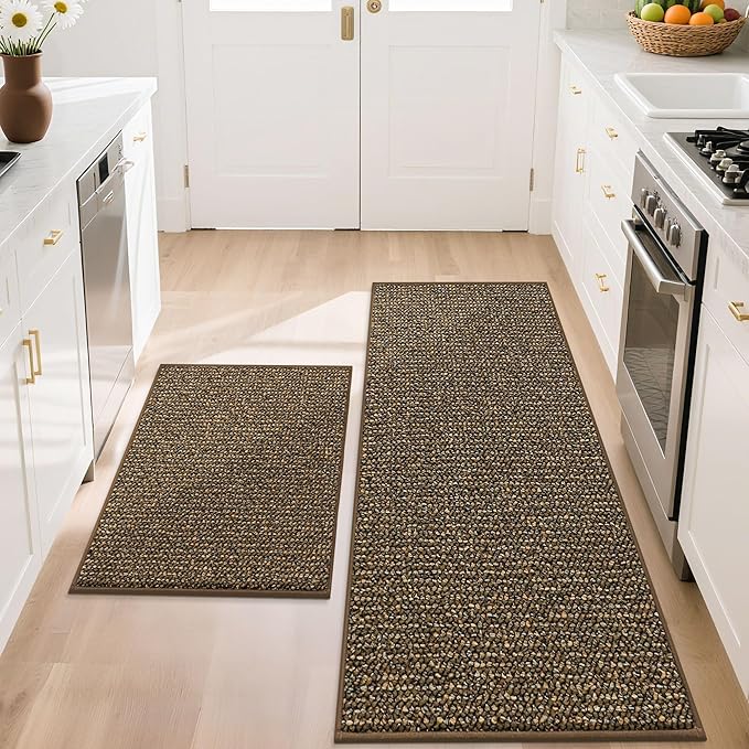 BEQHAUSE Kitchen Rugs and Mats 2PCS Non-Slip, Machine Washable Rugs by BEQHAUSE