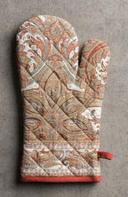 Maison d' Hermine Oven Gloves 100% Cotton Oven Mitt 7" x 13" with Loop Heat Resistant, BBQ, Cooking Gloves, Baking, Grilling, Kitchen, Handling Hot Pans (Pack of 1, Kashmir Paisley)