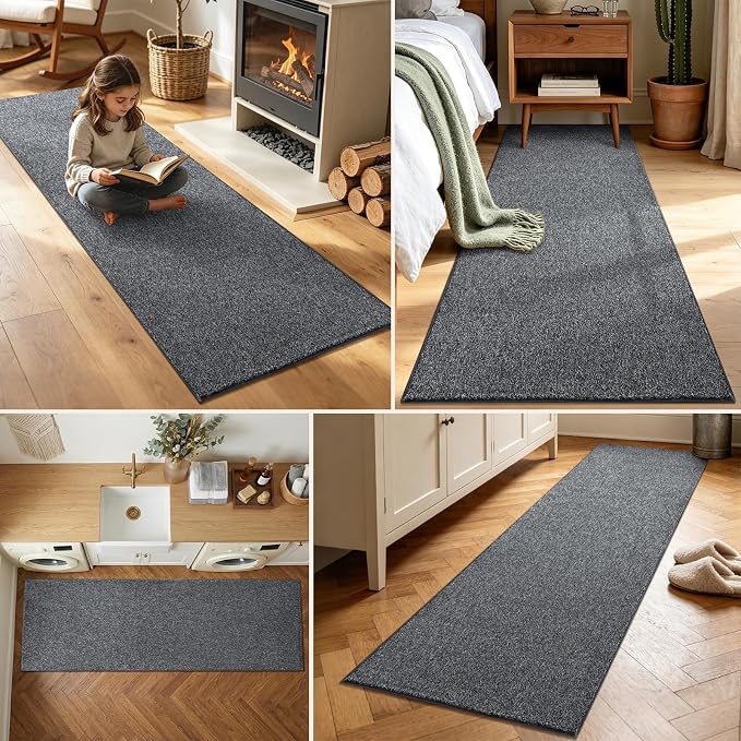 2x6 Black/White Runner Rug Washable Non-Slip - Image 3