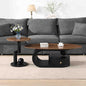 Modern Oval Coffee Table Set of 2, Wood Living Room Accent Coffee Table and by Henf
