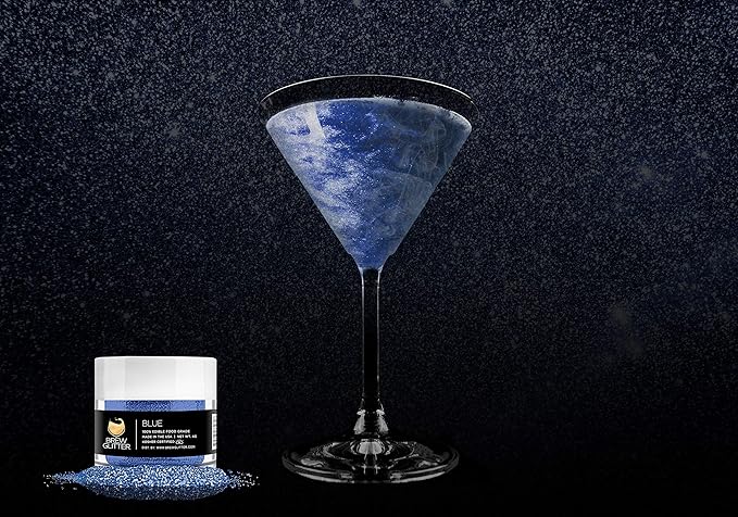 Blue Brew Glitter Edible Glitter for Drinks, Cocktails, Beer, Garnish Glitter & Beverages | Kosher & Halal Certified | 100% Edible & Food Grade | Vegan, Gluten, Nut Free (25g, Blue)